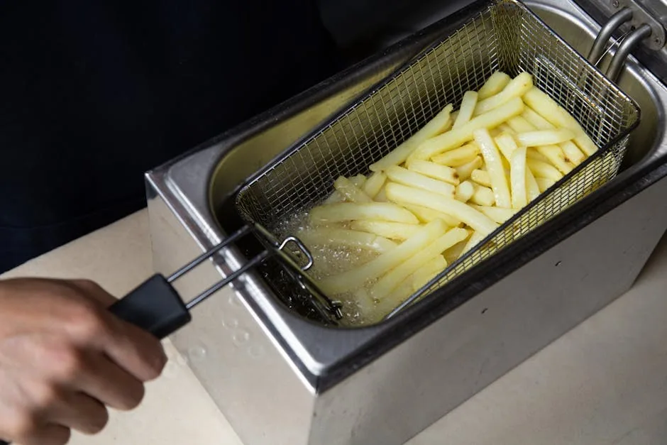 Air Fryer Basket With Well-spaced French Fries