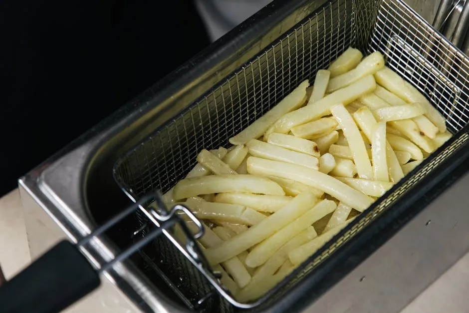 Air Fryer Oven On A Kitchen Counter Next To Frozen
