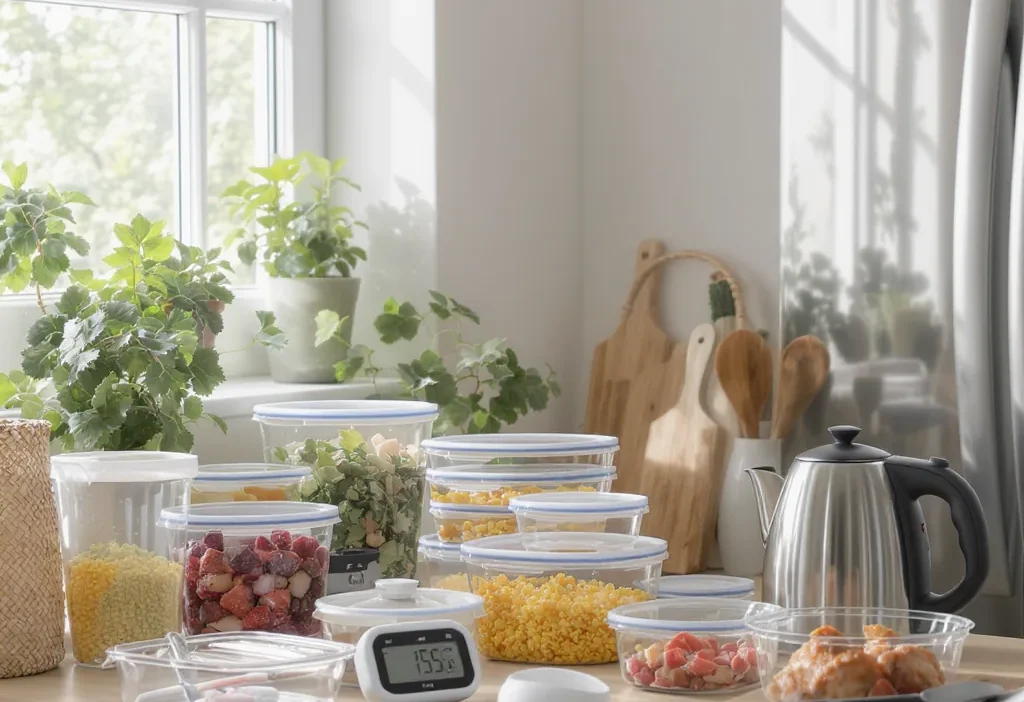 A printable checklist for leftover and batch cooking to save energy in a smart kitchen.