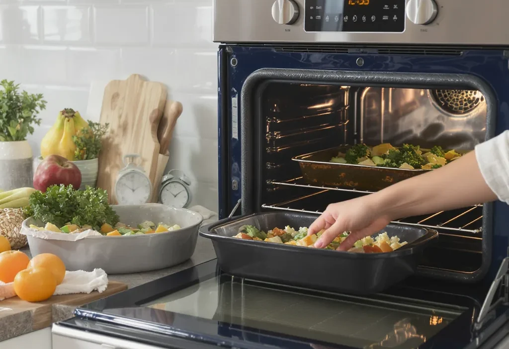 Oven cooking checklist for energy-efficient meals on busy weeknights