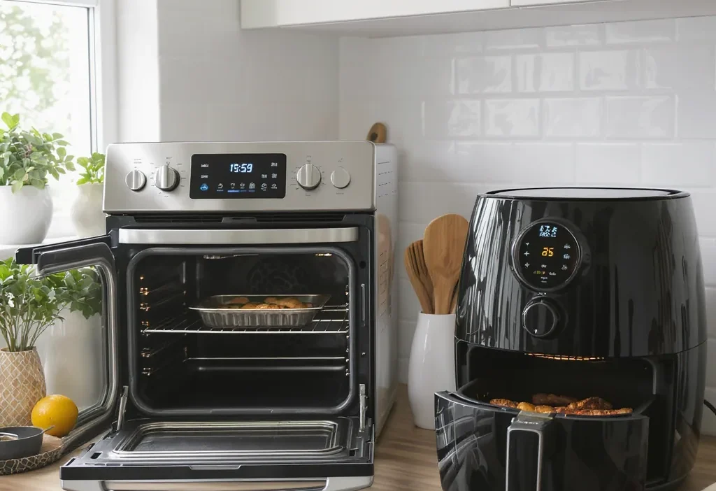 Infographic guide on when to preheat ovens, toasters, and air fryers for energy-efficient cooking.