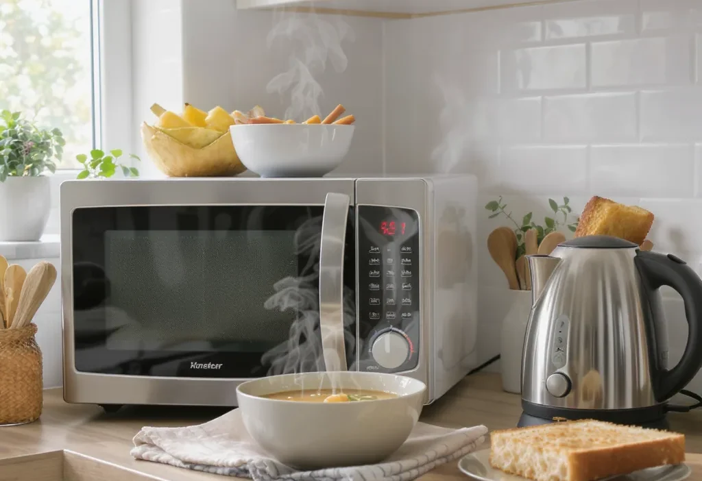 Diagnosing common small appliance problems like slow heating, large portions, and energy waste.