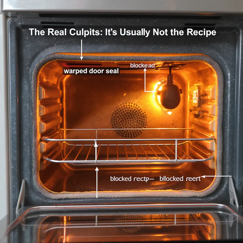 Cross-section Of An Oven Showing Heat Loss Through A Warped