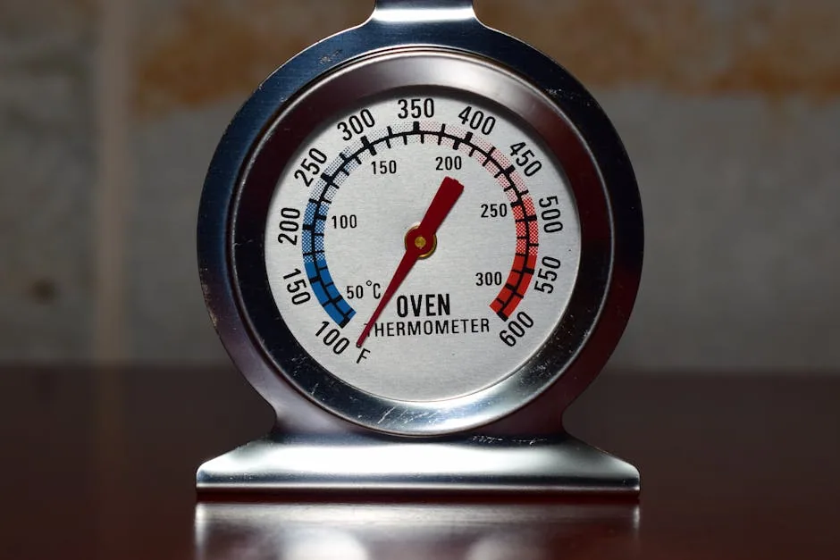 Person Using Thermometer To Check Oven Rack